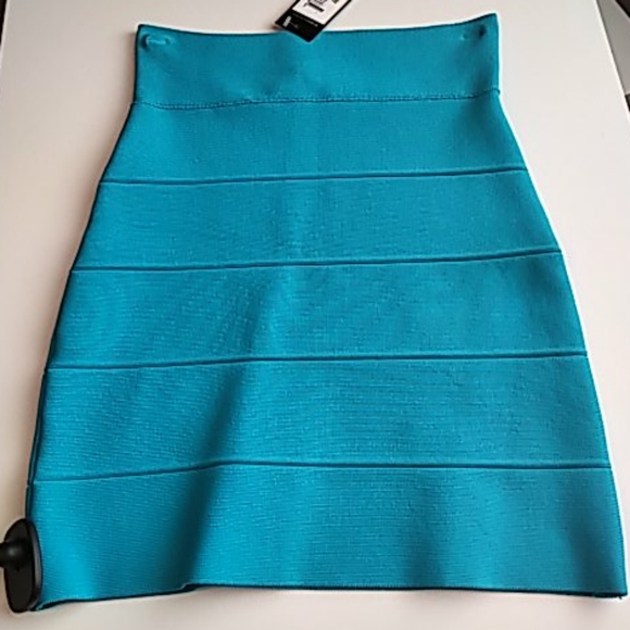 NWT BCBGMAXAZRIA Bandage Skirt Teal size XS - Picture 2 of 2